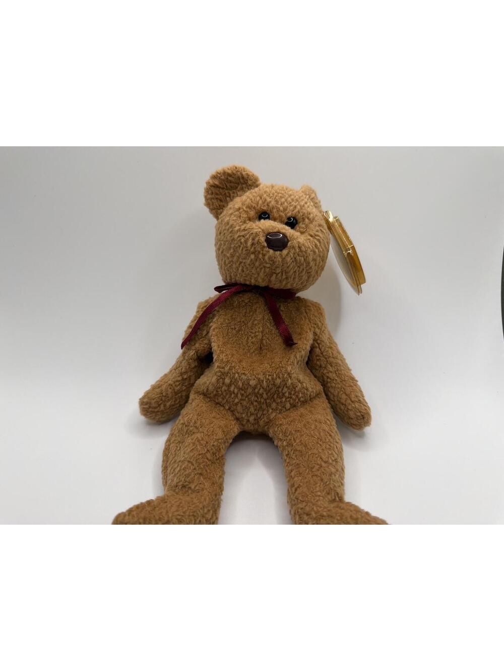 Ty Beanie Babies Curly Teddy Bear Plush with Heart Tag